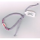 Threaded Bracelet With Love bead - pale mauve